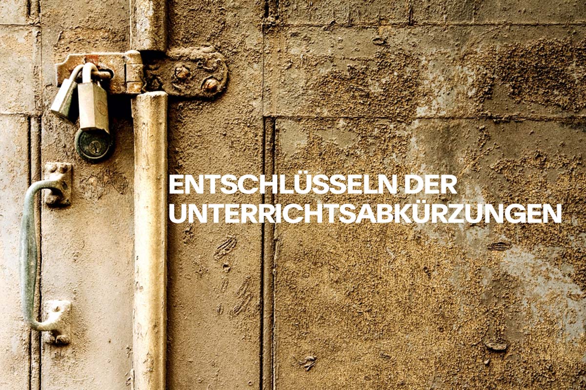 Namen der Gegenstände und die entsprechende Kurzform HLW Hermagor